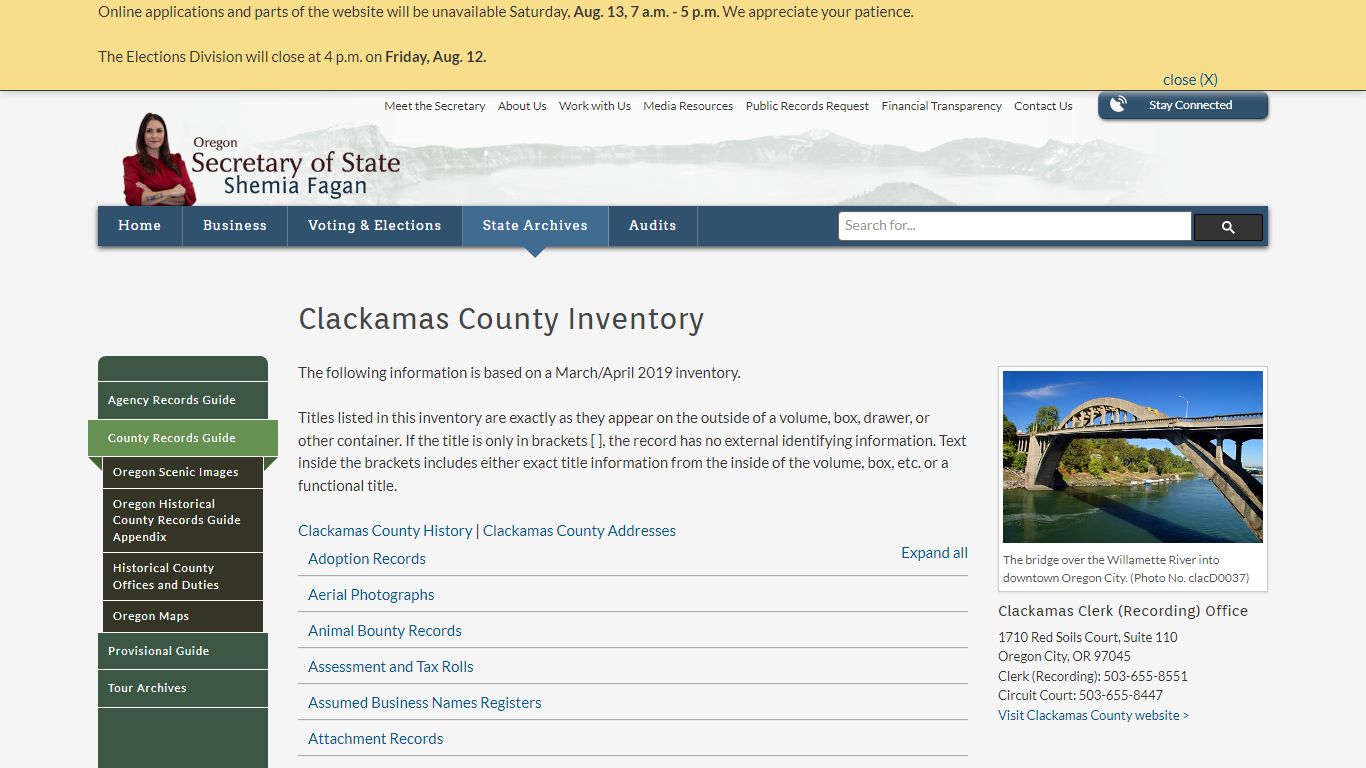 State of Oregon: County Records Guide - Clackamas County ...
